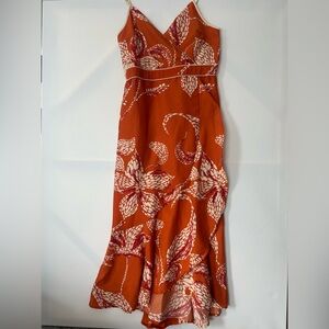 Land of the free Floral Orange Dress (B0034)